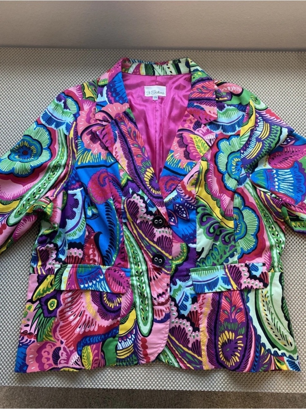 3 Sisters Multicolor Floral Print Blazer Jacket
